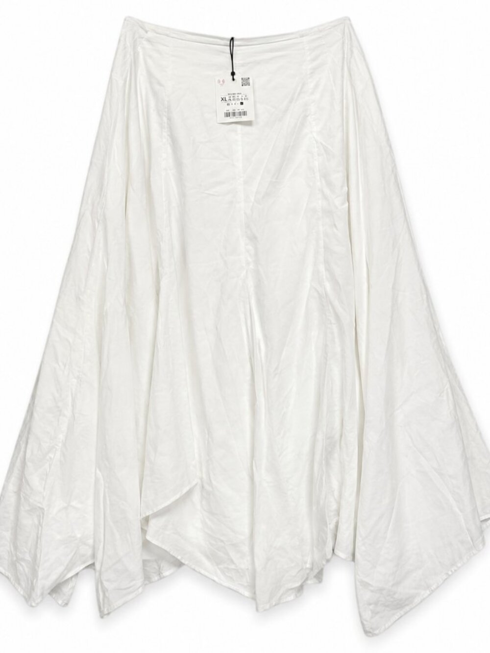 Zara White Asymmetrical XL Skirt NWT